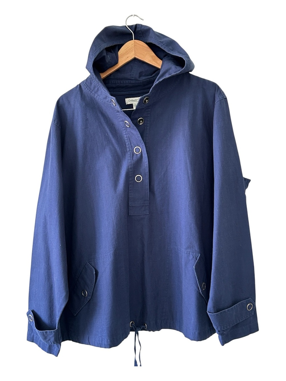 Cold Water Creek Navy Blue Cotton Canvas Popover Jacket Size 2X